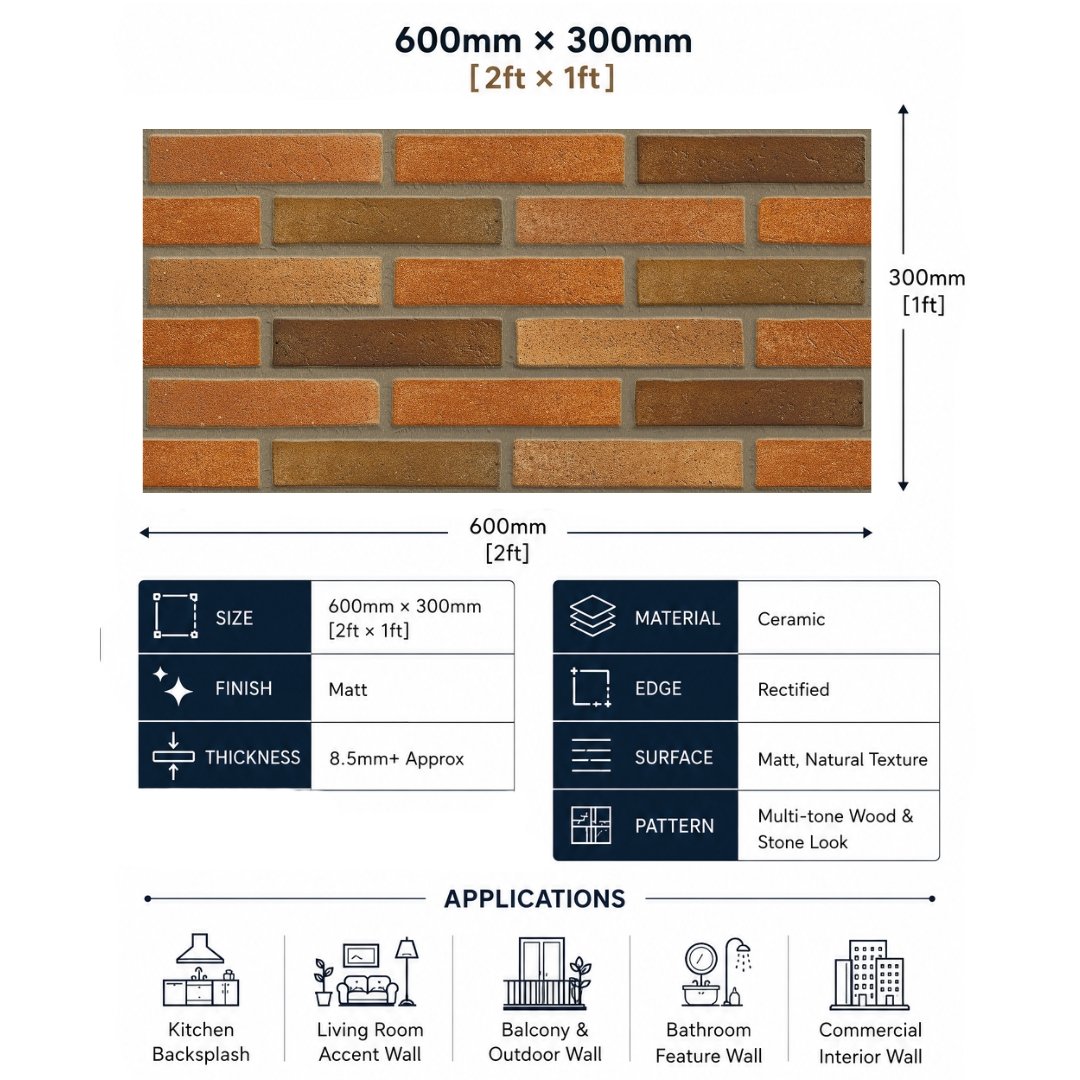 Manhattan Perla Brick Pattern Elevation Tiles - My Home Studio